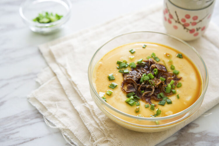 Silky steamed egg custard