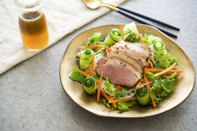 Vietnamese smoked duck noodle salad